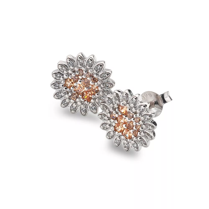 Stříbrné náušnice Hot Diamonds Emozioni Spirzzare EE032 s jemnými kamínky pro lehce výraznější vzhled.